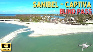 Sanibel Island Florida  Blind Pass Beach Aerial View [upl. by Eerrahs]