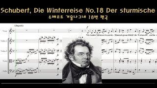 슈베르트 겨울나그네 18번 현악4중주 편곡 D minor 악보 Schubert Die Winterreise No18 Der sturmische [upl. by Yeliak]