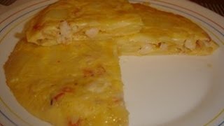 Tortilla de gambas al ajillo y patatas [upl. by Lein]