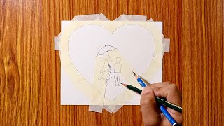 Beautiful Couple Drawing  Drawing with Oil Pastels  Step by Step [upl. by Singleton]