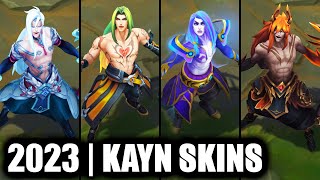 ALL KAYN SKINS SPOTLIGHT 2023  HEARTSTEEL Kayn Newest Skin  League of Legends [upl. by Selrahcnhoj]