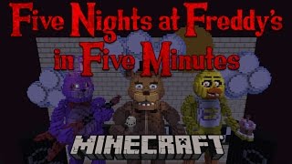 Five Nights at Freddys in Five Minutes  A Minecraft Roller Coaster Music Video FNAF [upl. by Inalaehak797]