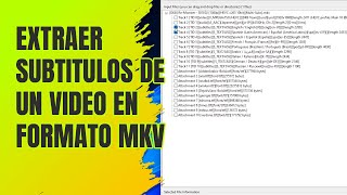 Extraer Subtitulos de un Video MKV FACIL y GRATIS [upl. by Kermy1]