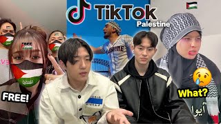 🇵🇸 Koreans guys react to Palestine tiktok Emotional [upl. by Eliath]