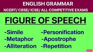 Figure Of Speech SimileMetaphorAlliterationPersonificationApostropheRepetitionEnglishGrammar [upl. by Hartzell]