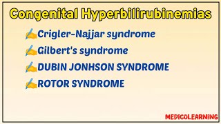 ✍️CriglerNajjar syndrome ✍️Gilberts syndrome ✍️DUBIN JONHSON SYNDROME ✍️ROTOR SYNDROME neetpg [upl. by Princess]