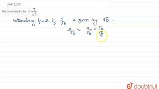 Rationalising factor of 2sqrt5  CLASS 9  NONE  MATHS  Doubtnut [upl. by Maia]