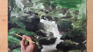 Watercolor painting tutorial  beginners landscape painting [upl. by Ylrad]