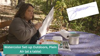 Watercolor Setup Outdoors Plein Air at a table [upl. by Anetta]