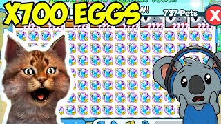 We Opened 700 Exclusive Eggs In Pet Simulator X [upl. by Aidil]