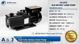 ULVAC GLD GLD031c Rotary Vane Vacuum Pump [upl. by Pruchno]