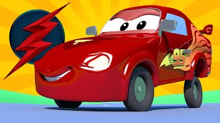 Jerry is the Flash from justice league  Tom the Tow Trucks Paint Shop  Car City  Trucks Cartoons [upl. by Willet]