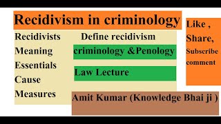 Recidivism in criminology I Criminology amp Penology I [upl. by Jc995]