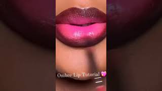 Ombre lips tutorial redombrelipspinkombrelipbeautylips [upl. by Akila]