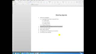 Create a professional meeting agenda using multilevel list bullet points [upl. by Aslin]