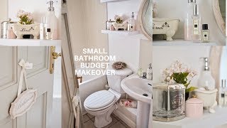 DIY small bathroom budget makeover Room Tour [upl. by Feeney]