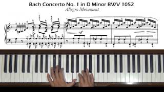 Bach Concerto in D Minor BWV1052 Allegro Piano Tutorial Part 1 [upl. by Aimahs436]