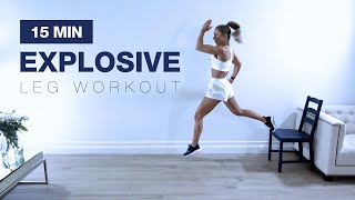 15 MIN EXPLOSIVE LEG WORKOUT  Plyometric and Isometric [upl. by Markowitz]