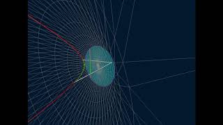 Projection from Hyperboloid to the Beltrami–Klein disk [upl. by Huttan]