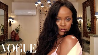 Rihannas Epic 10Minute Guide to Going Out Makeup  Beauty Secrets  Vogue [upl. by Drud115]