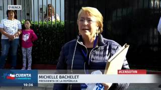 Presidenta Bachelet inicia su proceso como censista en Renca  24 Horas TVN Chile [upl. by Sirtaeb701]