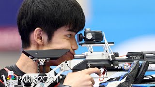 China strikes gold in mixed team air rifle for first medal of the 2024 Paris Olympics  NBC Sports [upl. by Alta]