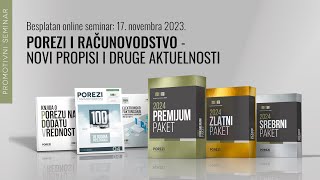 Porezi i računovodstvo  novi propisi i druge aktuelnosti besplatan online seminar [upl. by Arima]