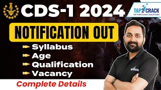 CDS 1 2024 Notification Out  CDS 1 2024 Eligibility Syllabus Age Qualification  CDS 1 2024 [upl. by Adrial]