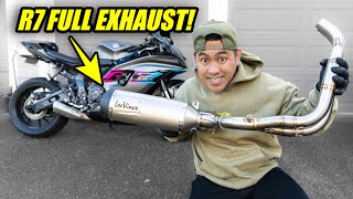 MAKING THE YAMAHA R7 FASTER WITH A FULL EXHAUST  ADOBO MOTO S1 E22 [upl. by Minny]