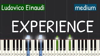 Ludovico Einaudi  Experience Piano Tutorial  Medium [upl. by Stauffer]