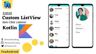 Custom ListView with item click using Kotlin in Android  ListView in Android  Kotlin [upl. by Obola]