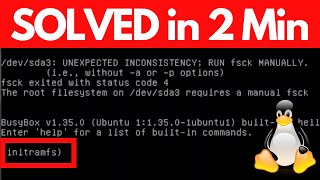 How to fix initramfs error in Ubuntu  Kali Linux  BusyBox Latest [upl. by Healion]