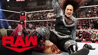 Nia Jax hits a sneak attack on Becky Lynch Raw highlights Feb 26 2024 [upl. by Aleekat502]