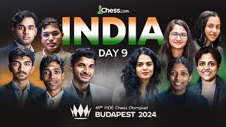 CHESS OLYMPIAD 2024 DAY 9  GUKESH VIDIT PRAGG ARJUN IN ACTION [upl. by Nwahc]