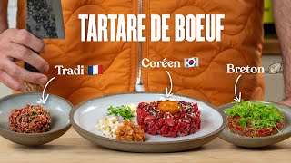 Comment faire un tartare de boeuf comme au resto  3 versions [upl. by Attej]