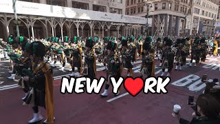 4K St Patrick Day Parade 2024 in New York City Manhattan 5th avenue [upl. by Damas]