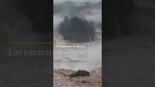 CATARATAS IGUAZÚ  Las fuertes lluvias provocan que el caudal del río se multiplique 16 veces [upl. by Werra]