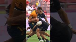 Massive tackle leads to a huge try Rugby Shorts Sevens [upl. by Spoor]