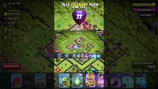 22 Trophies 🏆 Th10 Legend PUSHING ATTACKS ⚡  Hunters Of COC  Clash Of Clans shorts ytshorts [upl. by Alol]