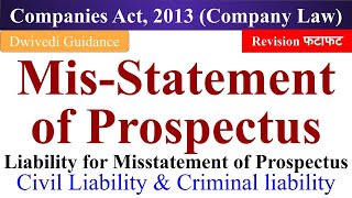 Misstatement of Prospectus Liability for Misstatement of Prospectus Civil and Criminal liability [upl. by Tomchay]