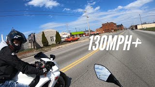 CBR 600rr vs GSXR 750 race [upl. by Ailema711]