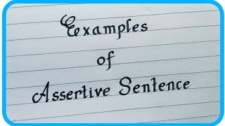 Assertive Senetence  Positive amp Negative Sentence  10 Examples [upl. by Airla959]