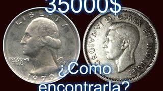 Moneda de 35000 mil dolares 25 centavos 1970 usa como reconocerla [upl. by Attoynek216]