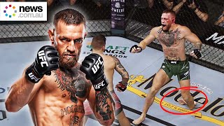 Conor McGregor breaks leg in loss to Dustin Poirier [upl. by Enrika]