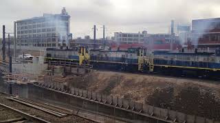 LIRR EMD MP15s NOTCH OUT PULLING THE RINGLING BROS CIRCUS TRAIN  SPRING 2013 [upl. by Aniuqal]