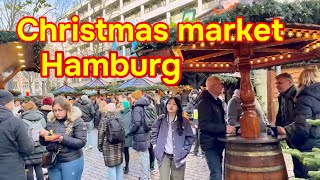 Christmas market in Hamburg 4K [upl. by Purvis]