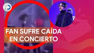 Fan de Bad Bunny se accidenta al tratar de acercarse a él durante concierto [upl. by Fast]