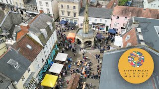 Shepton Mallet Sunday Market From Above [upl. by Neevan]