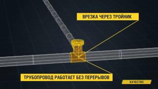 Врезка в трубопровод под давлением без остановки транспортировки продукта [upl. by Weisbart]