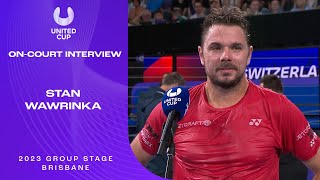 Stan Wawrinka OnCourt Interview  United Cup Group B [upl. by Ailaroc]